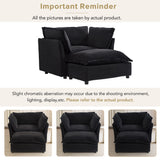Modern Cozy Upholstered Armchair Sofa With Movable Ottoman