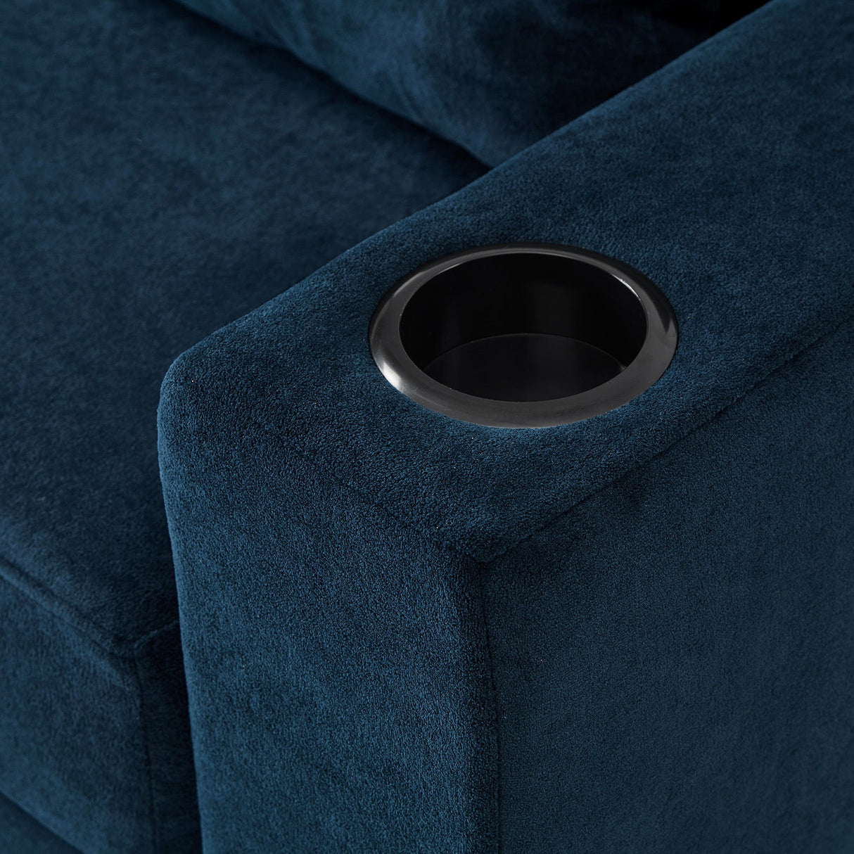 Modern Style Armchair Chaise Lounge Sofa Couch With Movable Storage Ottoman, USB Ports, Cup Holders, Phone Holder, Side Pockets