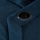 Modern Style Armchair Chaise Lounge Sofa Couch With Movable Storage Ottoman, USB Ports, Cup Holders, Phone Holder, Side Pockets