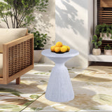 Outdoor End Table, Round Garden Stool - Aqua Gray