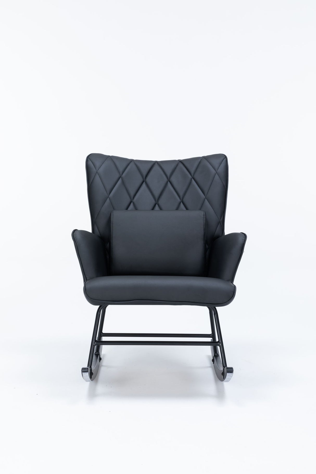 Rocking Accent Chair With Lumbar Pillow And Ottoman