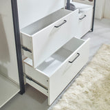 Fiona - Freestanding Walk In Wood Closet System & Metal Frame Durable Storage Solution Melamine - White