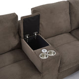 Modern U-Shaped Sectional Sofa With Storage Ottomans