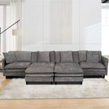 Modular U Shaped Sofa, With Adjustable Layout For Comfort And Durability - Gray