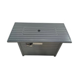 Sleek Outdoor Gas Fire Pit Table With Durable Construction And Lid - Gray