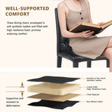 Dining Chairs With Ergonomic Buckle Backrest For Family Dining Rooms