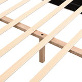 Elegant Boucle Upholstered Bed With Solid Wood Legs