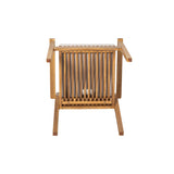 5 Piece Patio Furniture Set Acacia Wood Table And 4 Heavy Duty Cushioned Chairs