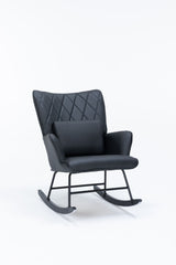 Rocking Accent Chair With Lumbar Pillow And Ottoman