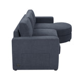 Modern L-Shaped Sectional Sofa With Curved Chaise, USB Ports, And Side Storage Pockets