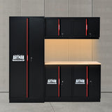 Steel Filing Cabinet With Compartments For Office Use, Storage, File Storage, Archives, And High And Low Cabinets - Black / Red