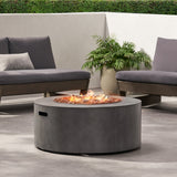 Round Iron Fire Pit With 40,000 Btu