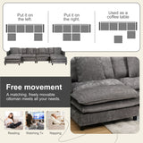 Modular U Shaped Sofa, With Adjustable Layout For Comfort And Durability - Gray