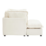 Modern Cozy Upholstered Armchair Sofa With Movable Ottoman