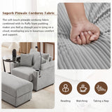 Modern Style Loveseat Sofa Sectional Sofa Couch With Storage Space, A Movable Ottoman, Two USB Ports, Two Cup Holders, A Phone Holder For Living Room