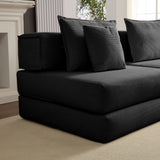 Modular L Shaped Floor Living Room Sofa Set With 6 Pillows