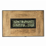 32" Propane Gas Fire Pit Table With Propane Tank Cover, 50000 Btu Rectangular Steel Fire Pit With Beautiful Wicker Base