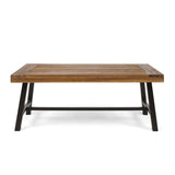 Carlisle - Industrial Coffee Table With And Slat Panel Design - Natural