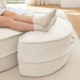 Modern Oversized Round Barrel Accent Chair With Ottoman