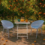 2 Pack Lounge Chair Set & Folding Square Table