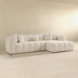 Beatrice - Modern Tufted Right Sectional Sofa - Ivory