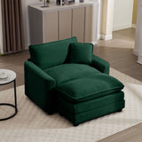 Classic Modern Comfortable Single Chair Deep Seat Sofa With Footstool