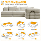 Modular L Shaped Floor Living Room Sofa Set With 6 Pillows