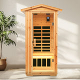 1 Person Far Infrared Old Fir Outdoor Sauna Room - Natural