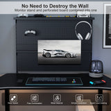 Clamp On Desk Pegboard With Single Monitor Stand