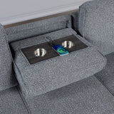 Rebecca - Sofa With Pull Out Bed, Storage Chaise, USB And Cup Holders - Dark Gray