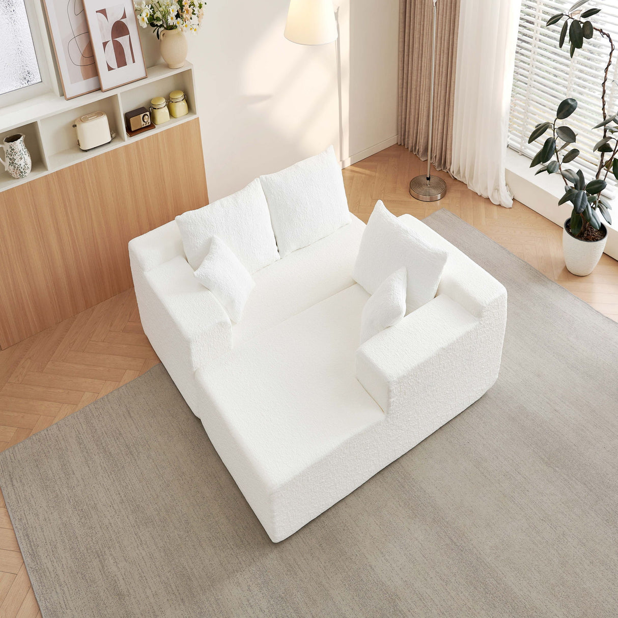 Modular Cloud Sectional Couch With L Shape Chaise, Deep Seat