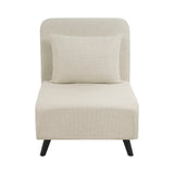 3 In 1 Foldable Linen Chaise Lounge With Adjustable Backrest