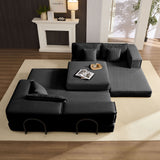 Modular L Shaped Floor Living Room Sofa Set With 6 Pillows