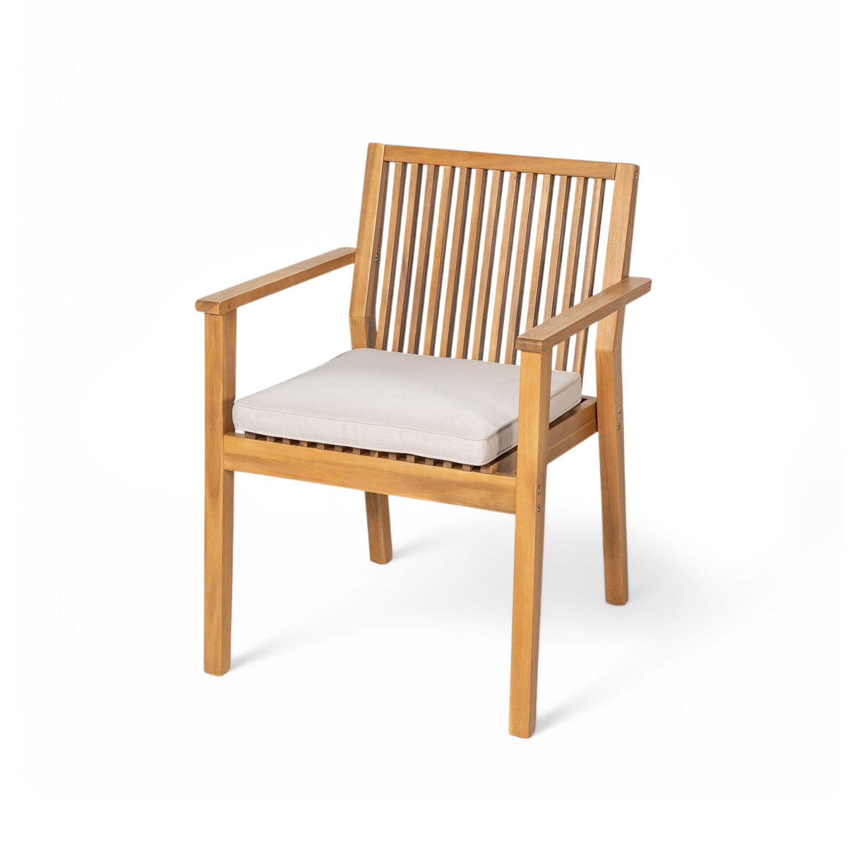 7 Piece Patio Furniture Set Acacia Wood Table And 6 Heavy Duty Cushioned Chairs