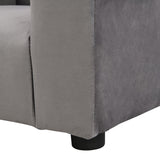 Kids Velvet Upholstered Chair With Ottoman For Comfortable Seating - Gray