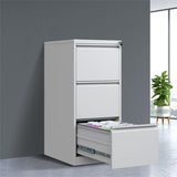 Durable Metal 3 Drawer File Cabinet With Lock For Office Storage