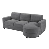Modern L-Shaped Sectional Sofa With Curved Chaise, USB Ports, And Side Storage Pockets