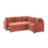 Modern L Shaped Sectional Sofa Bed With Hidden Storage Chenille Upholstery