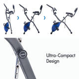 Exercise Bike Folding Stationary Bikes For Home With 16 Level Magnetic Resistance