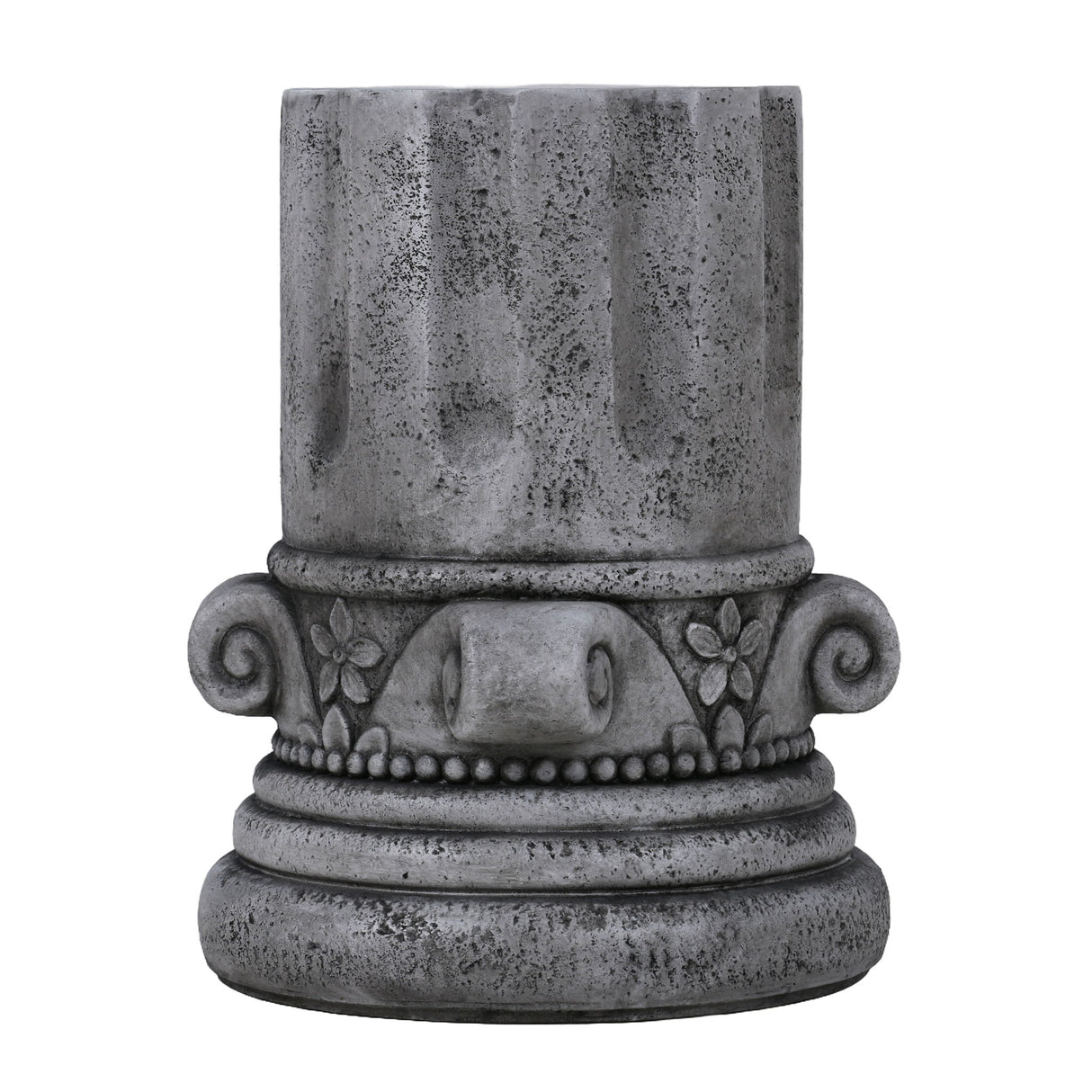 Outdoor End Table, Round Side Table For Patio And Garden - Antique Gray