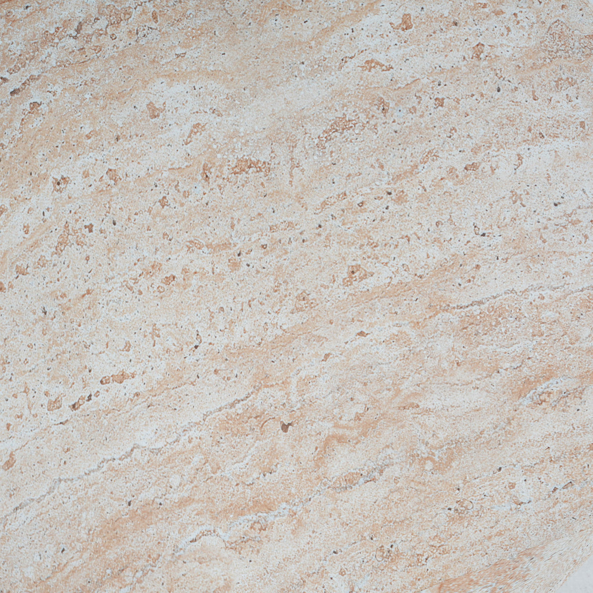 Stylish Outdoor / Indoor Lightweight Concrete Side Table With Travertine - Beige