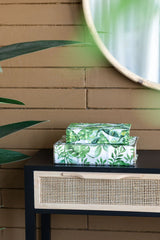 Botanical And Book Boxes (Set of 2) - White / Green