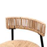 Boho Style Handwoven Paper Rope Counter Stools (Set of 2)