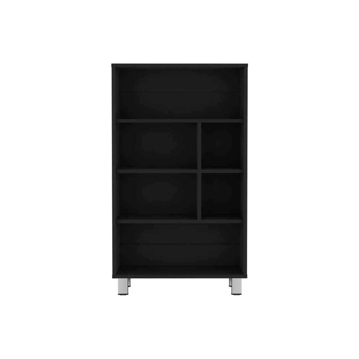 Bookcase, 6 Shelves, 4 Legs - Black