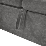 Modern L Shaped Sectional Sofa Bed With Hidden Storage Chenille Upholstery