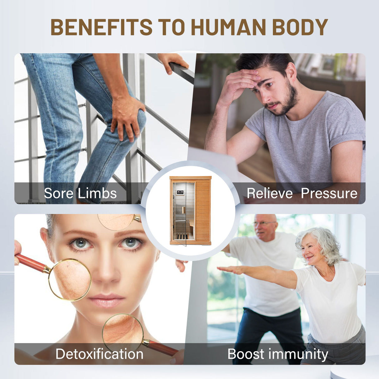 Infrared Sauna Room Single Room - Natural