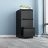 Durable Metal 3 Drawer File Cabinet With Lock For Office Storage