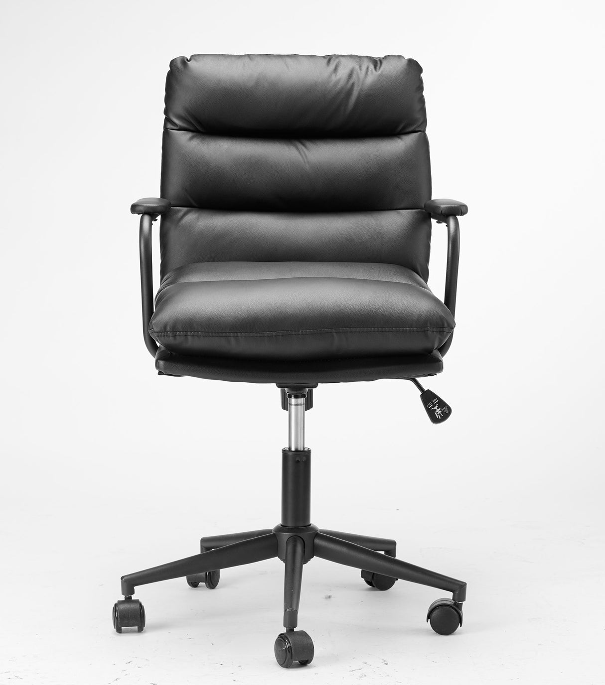 Office Chair Mid Back Desk Chair Modern Excutive Office Chair With Arms And Wheels For Home Office - Black