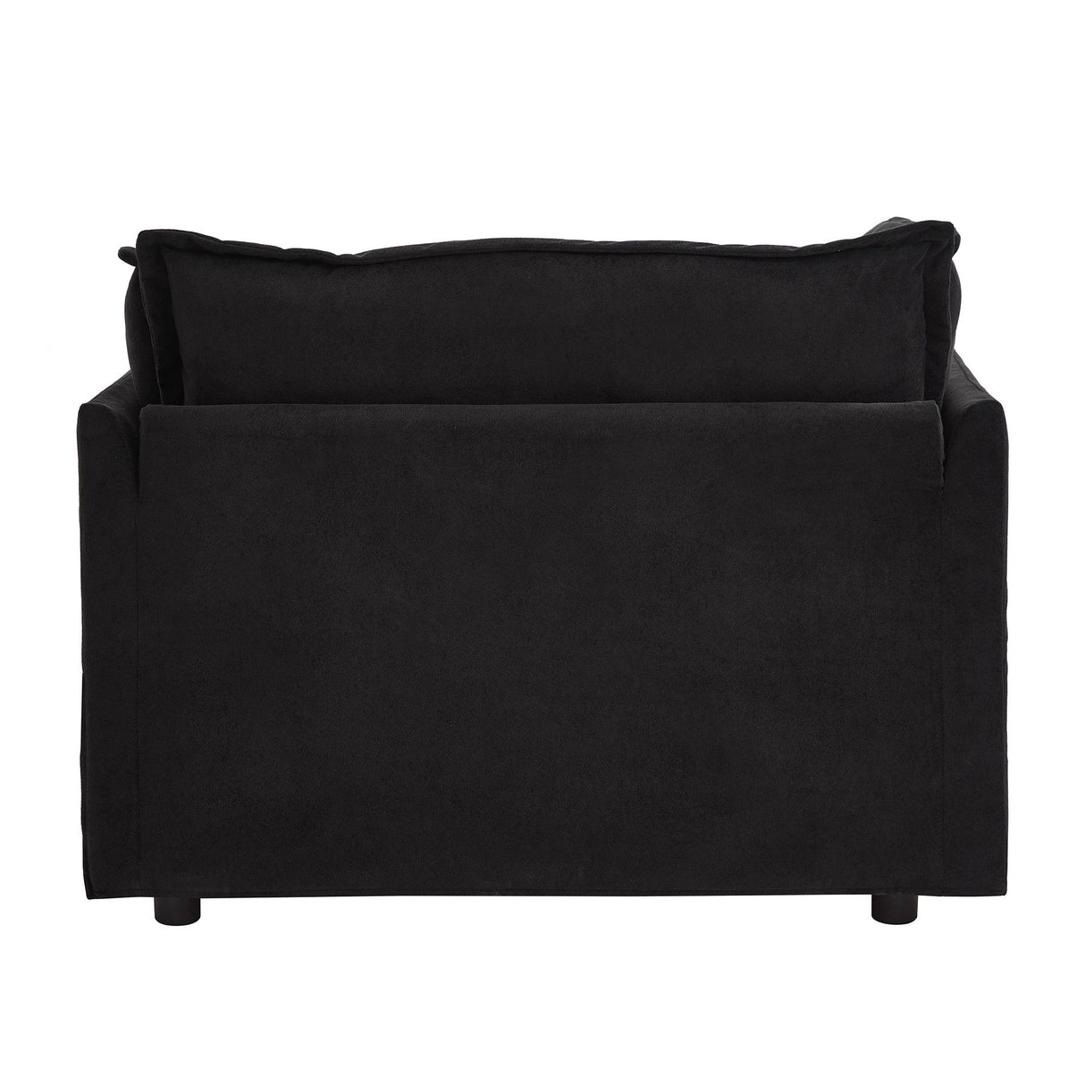 Modern Cozy Upholstered Armchair Sofa With Movable Ottoman