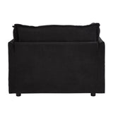 Modern Cozy Upholstered Armchair Sofa With Movable Ottoman